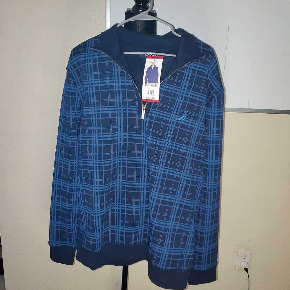 Nautica Men's Quarter Zip Fleece Pullover, Mock-ne - Picture 2 of 4